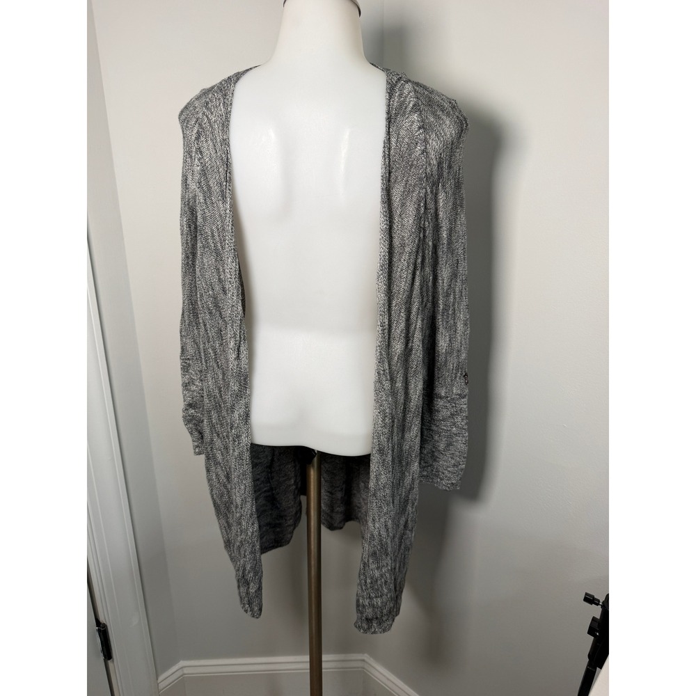 CALIA Carrie Underwood Womens Grey Space Dye Open Front Cardigan Sweater Medium